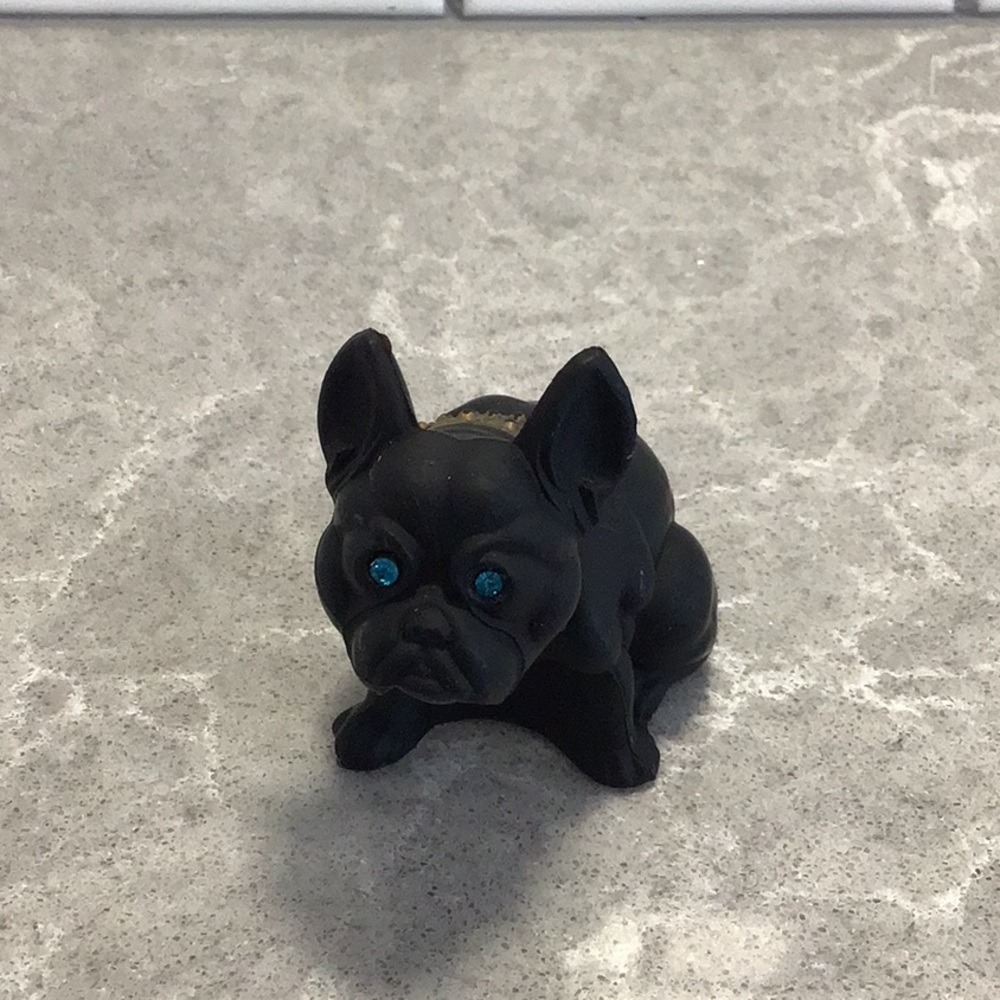 Vtg Westmoreland 2.5” Glass Bulldog Figurine Rhinestone Eyes